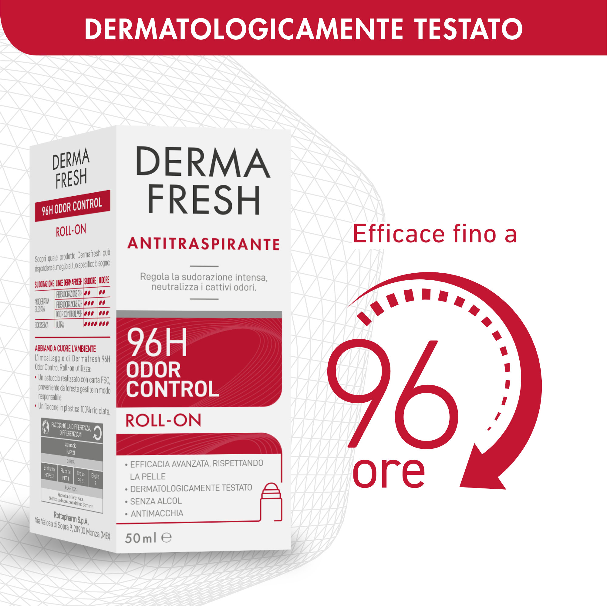 Dermafresh ANTITRASPIRANTE 96H ODOR CONTROL Roll-on