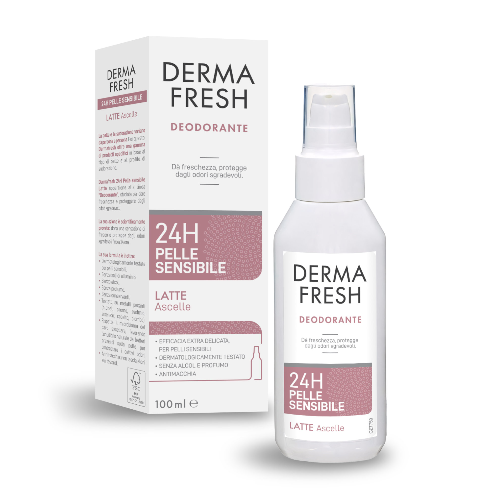 Dermafresh DEODORANTE 24H PELLE SENSIBILE Latte Ascelle