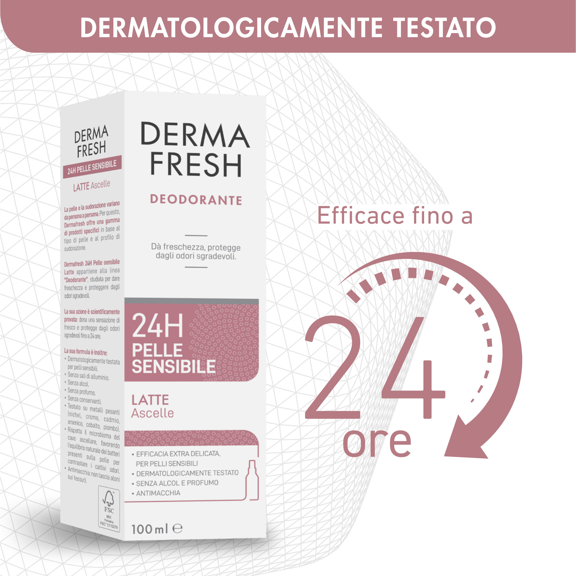 Dermafresh DEODORANTE 24H PELLE SENSIBILE Latte Ascelle