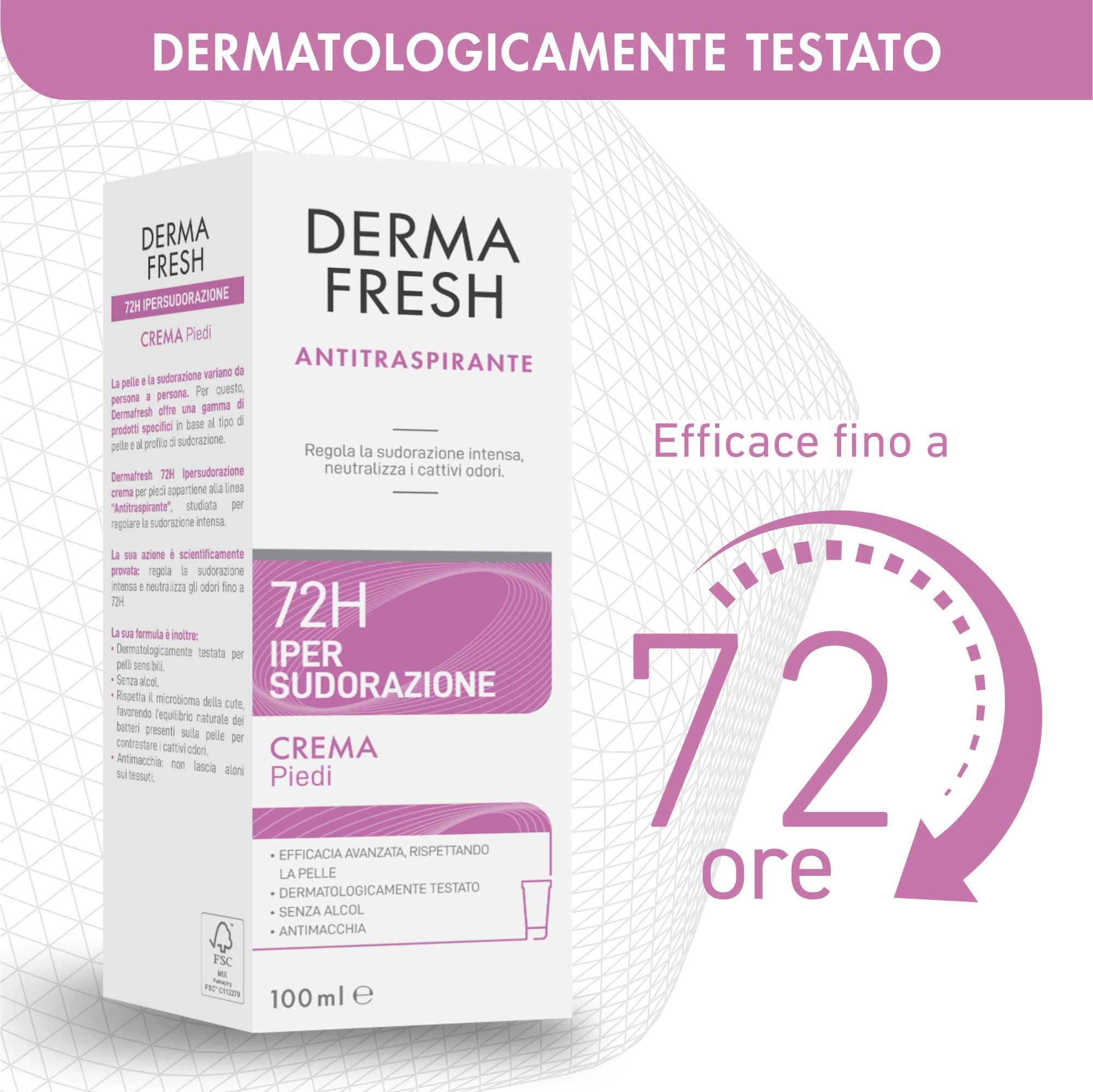 Dermafresh 72H IPER SUDORAZIONE Crema Piedi